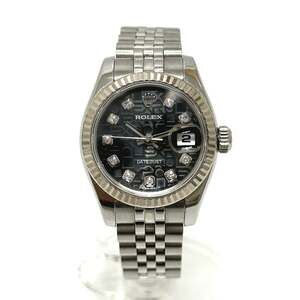 ROLEX 179174G 10P Diamond Computer Random Automatic Watch SS WG Ladies White